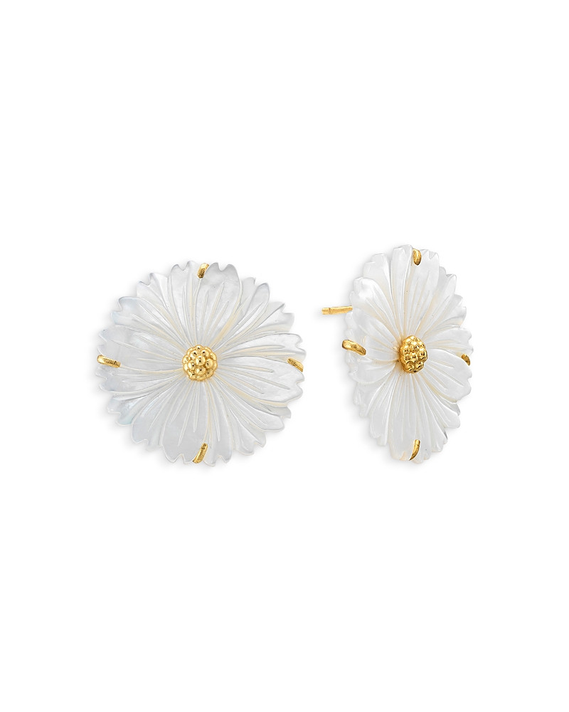 Capucine De Wulf Mermaid Garden Mother Of Pearl Blossom Statement Stud Earrings in 18K Gold Plated | Bloomingdale's (US)
