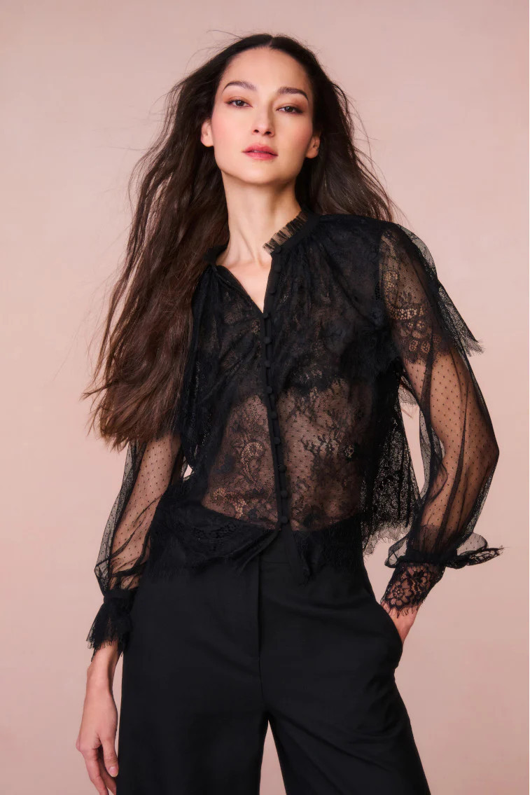 Duquette Sheer Lace Top | LoveShackFancy