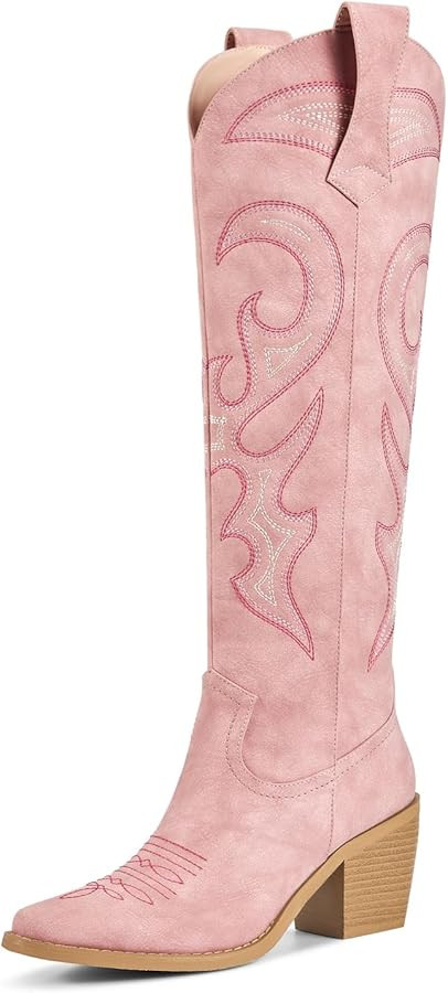wetkiss Cowboy Boots for Women Knee High, Cowgirl Boots Women - Zipper Convenience, Comfort Fashi... | Amazon (US)