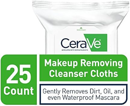 CeraVe Makeup Removing Cleanser Cloths | Makeup Wipes to Remove Dirt, Oil, & Waterproof Eye & Fac... | Amazon (US)