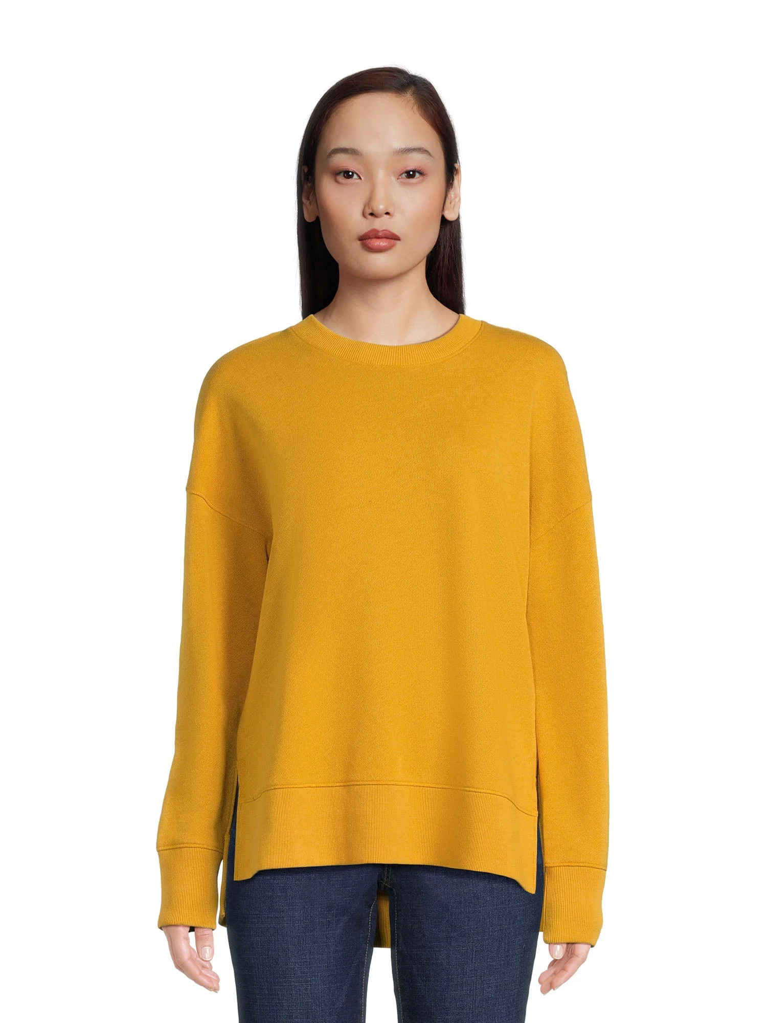 Time and Tru Women's High Low Pullover Sweatshirt, Sizes S-3XL | Walmart (US)