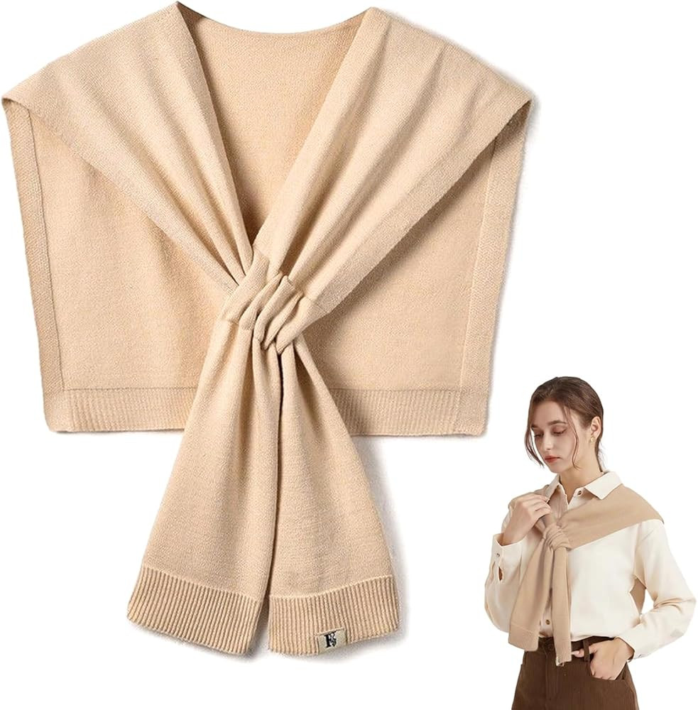 Women's Fashion Knitted Shawl - Khaki Sweater Shawl for Air-Conditioned Rooms | Amazon (US)