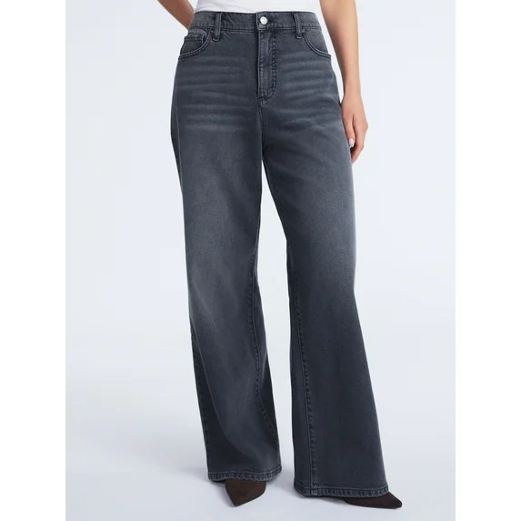 Scoop Women’s and Women’s Plus Baggy Wide Leg Jeans, Sizes 0-26 | Walmart (US)