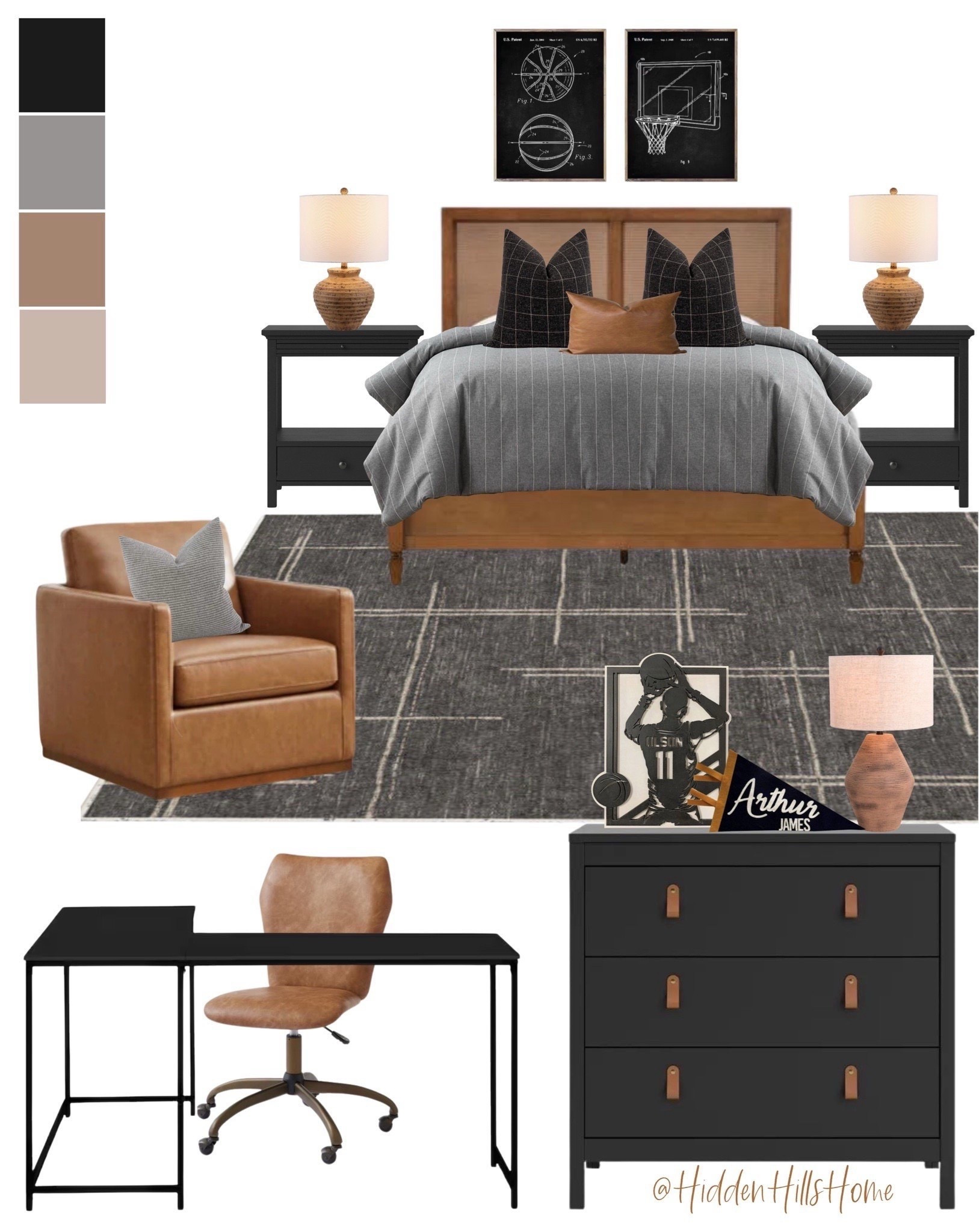 Teen boys bedroom decor mood board; masculine teen boys room, boys bedroom inspiration, sports themed boys room, basketball room #boysbedroom



#LTKHome #LTKGiftGuide #LTKKids