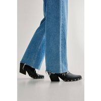 Womens Studded Faux Leather Pointed Toe Ankle Boot - Black - 2 | NastyGal UK