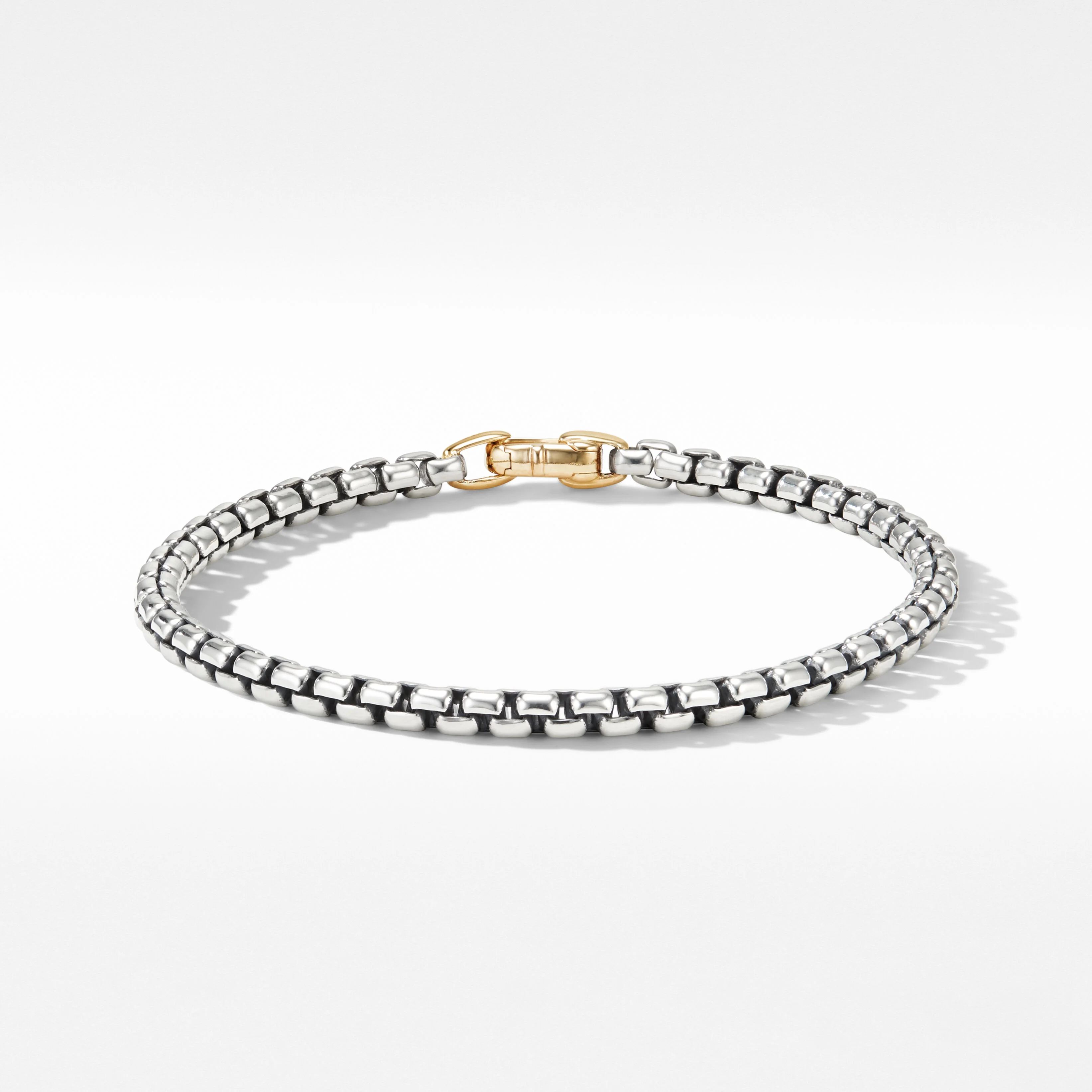 Box Chain Bracelet in Sterling Silver with 14K Yellow Gold | David Yurman