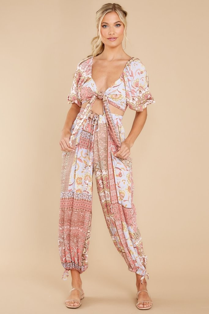 Time Passes On Rose Pink Multi Top | Red Dress 