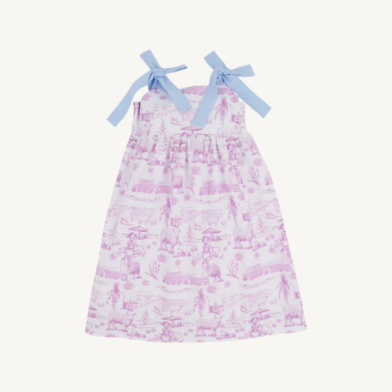 Macie Midi Dress - Lavender and Lambs with Beale Street Blue | The Beaufort Bonnet Company