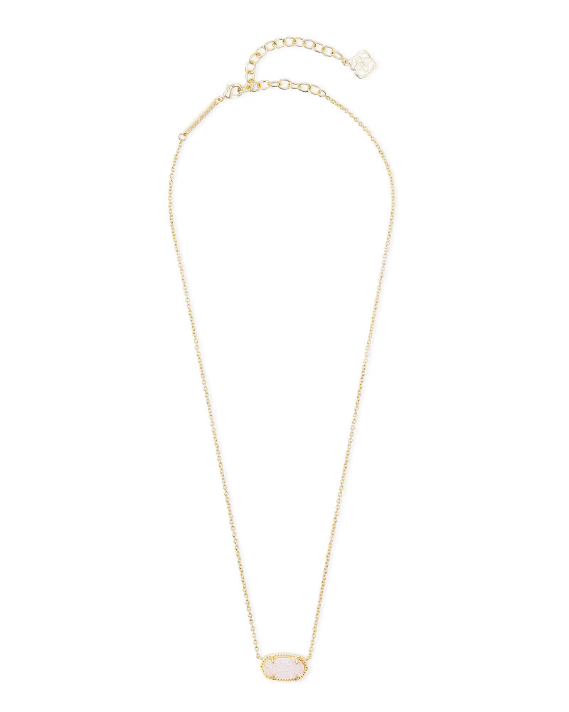 Elisa Gold Extended Length Pendant Necklace in Iridescent Drusy | Kendra Scott