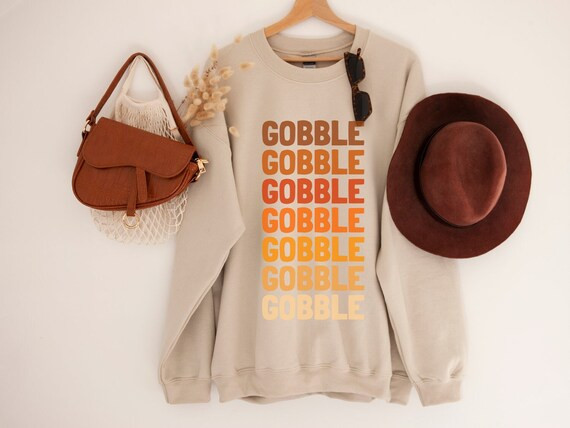 Gobble Sweatshirt Funny Thanksgiving Crewneck Cute Fall | Etsy | Etsy (US)