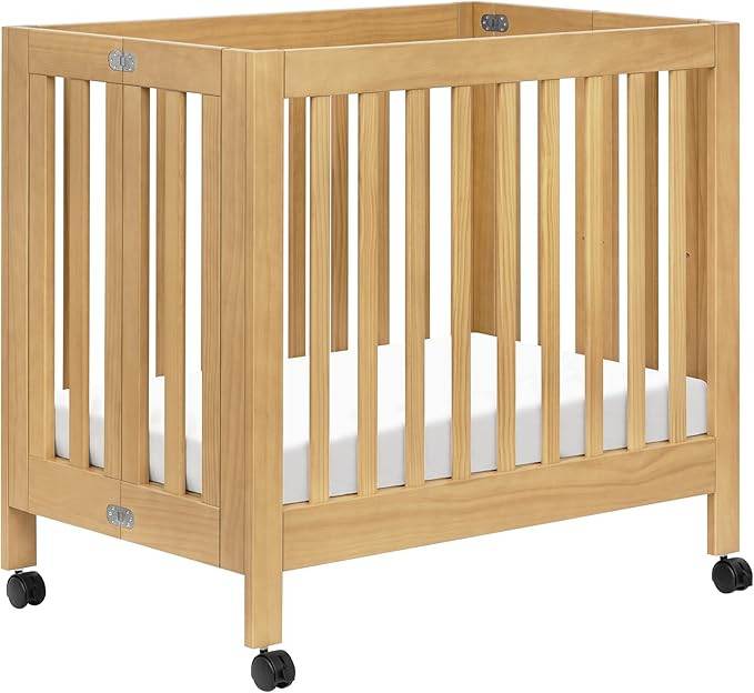 Babyletto Origami Mini Portable Crib Folding with Wheels in Honey, 2 Adjustable Mattress Position... | Amazon (US)
