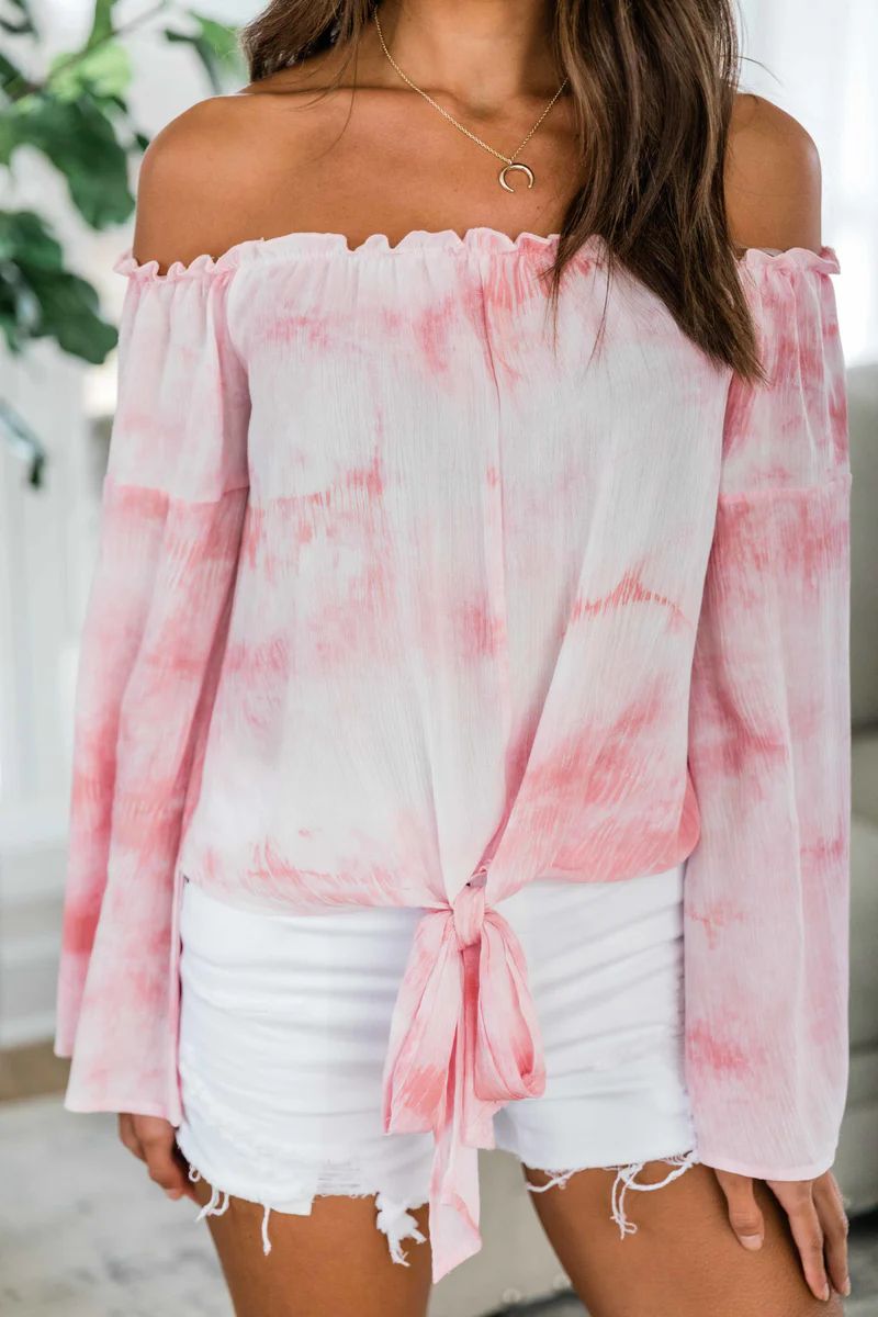 Hustle And Heart Tie Dye Blouse Pink | The Pink Lily Boutique