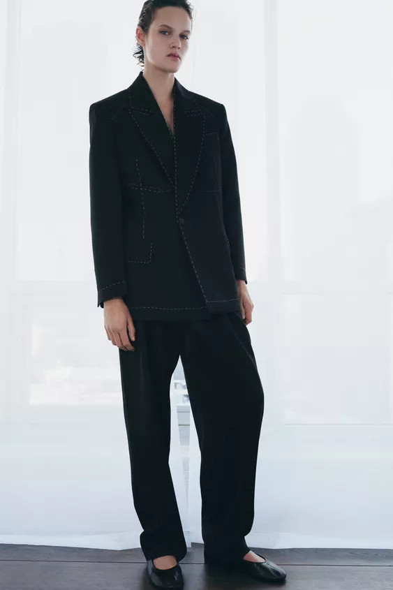 ZW COLLECTION LIMITED EDITION TOPSTITCHED PANTS | Zara US