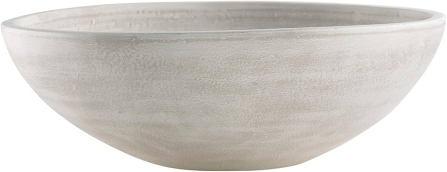 Signature Design by Ashley Meadie Rustic Round Distressed Terra Cotta Bowl, White | Amazon (US)