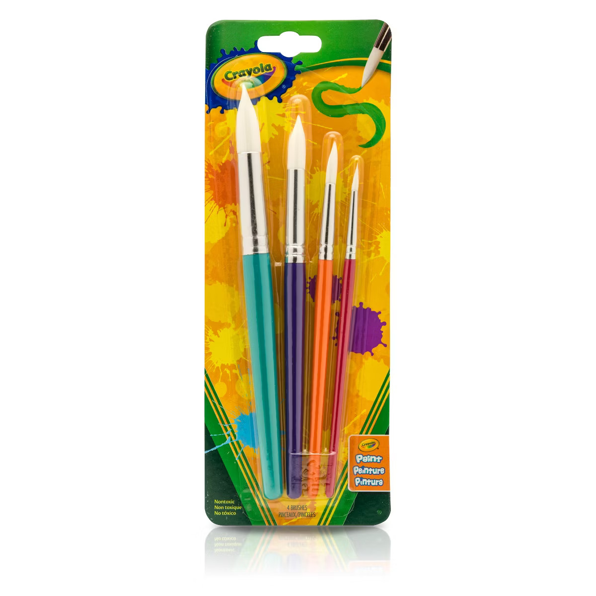 Crayola 4ct Big Paint Brushes with Round Tips: Kids' Art Supplies, Toddler Paint Brush Set, Multi... | Target