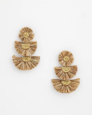 Women's No Droop Raffia Tiered Earrings in Neutral | Chico's | Chico's