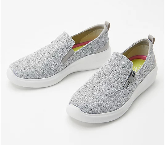 Ryka Slip-On Shoes with Zip Detail - Ally Heathered - QVC.com | QVC
