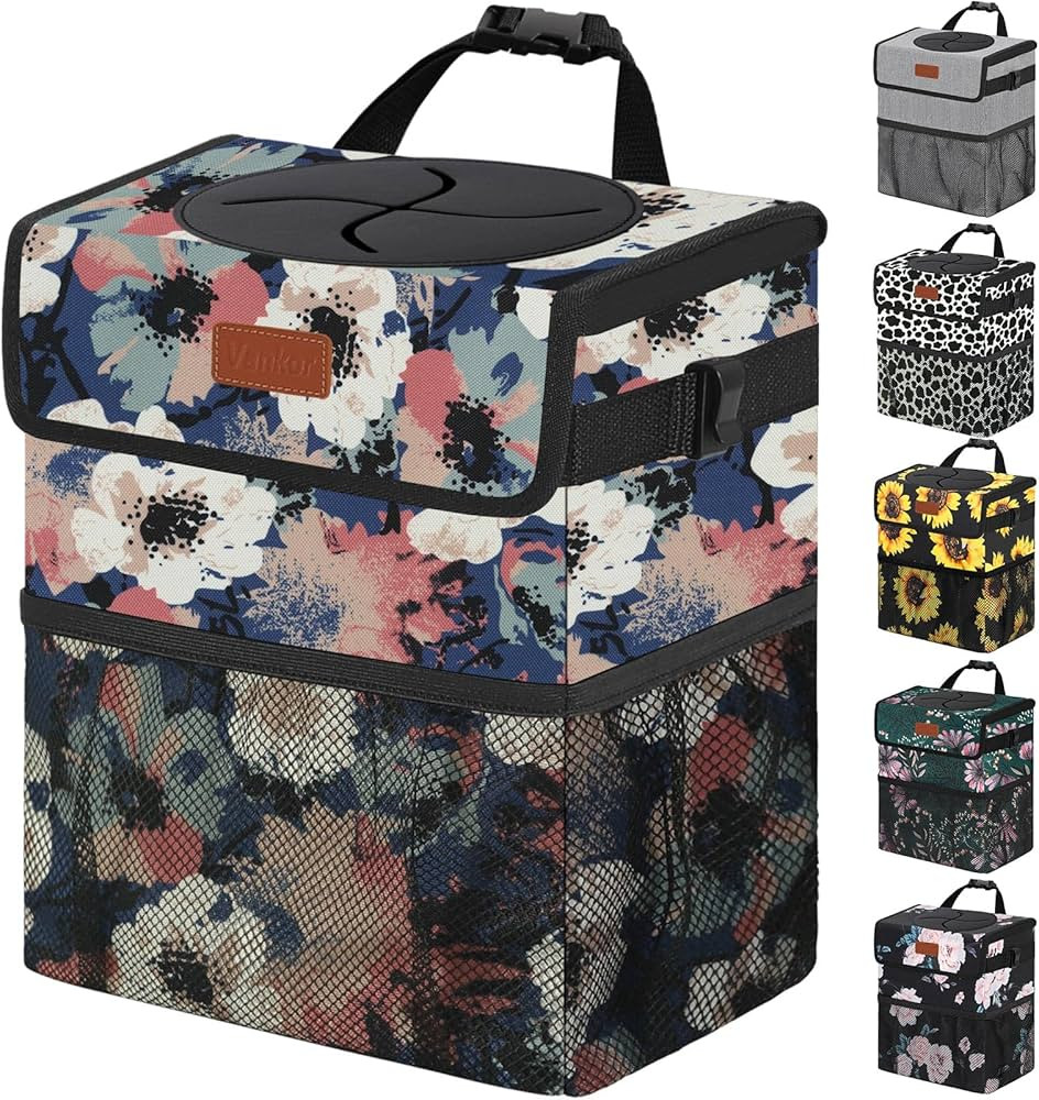 Car Trash Can for Car Cute, Trash Bag Bin Hanging Waterproof Automotive Garbage Cans Leak Proof V... | Amazon (US)