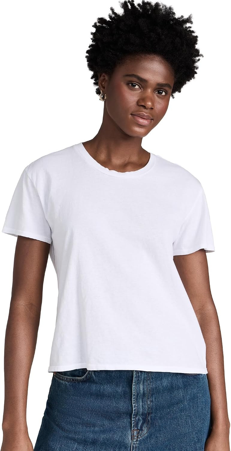 perfectwhitetee Women's Harley Cotton Boxy Crew Tee | Amazon (US)