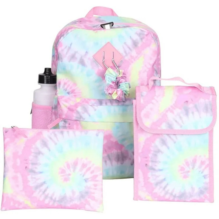 Ralme Tie Dye Girls Backpack with Lunch Box and Water Bottle 6 Piece Set 16 Inch | Walmart (US)