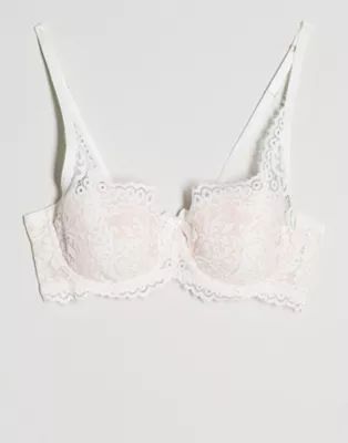 Hunkemoller Cardi lace high apex bra in white | ASOS (Global)