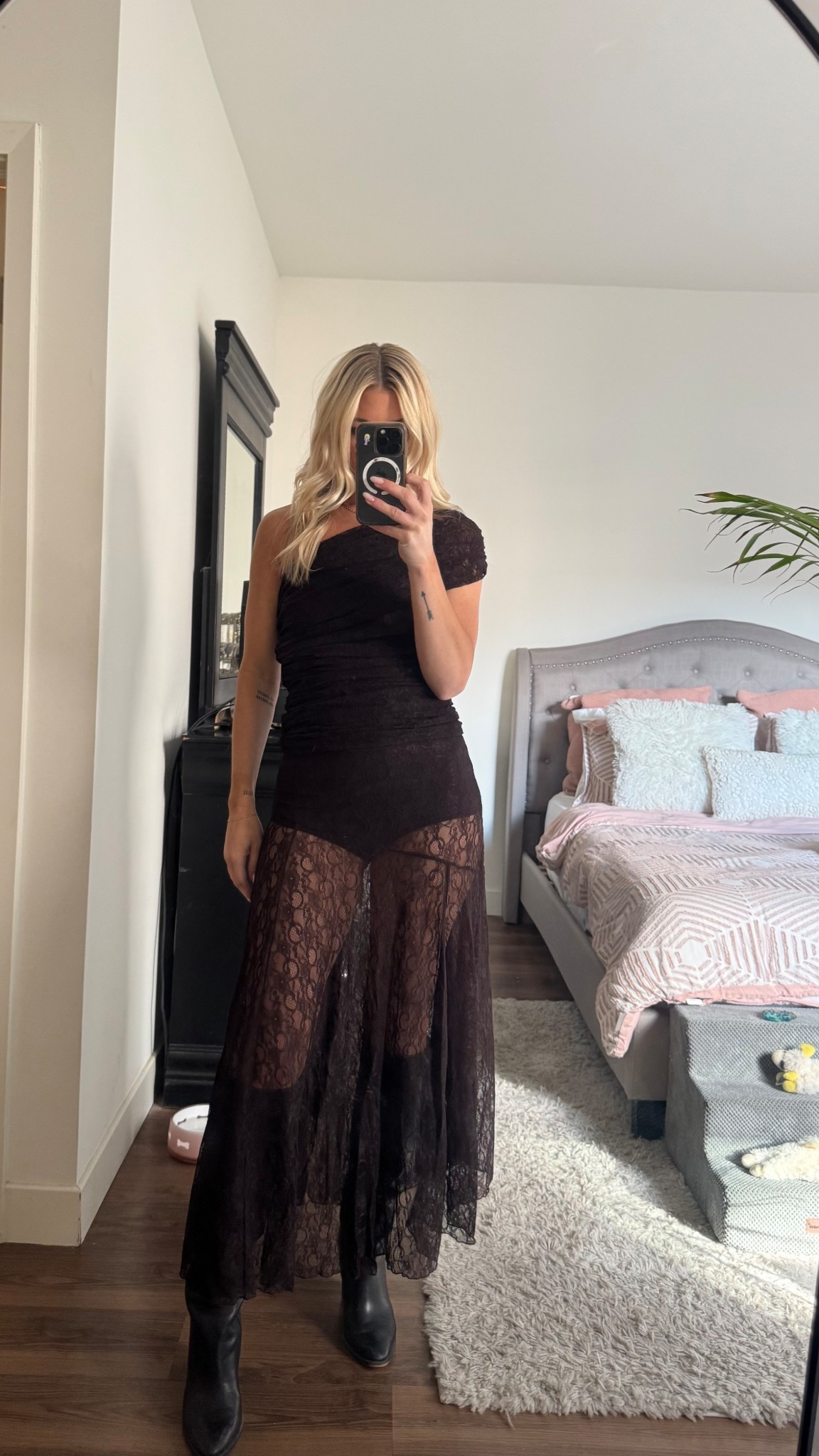 Lace skirt with off the shoulder top 

#LTKootd