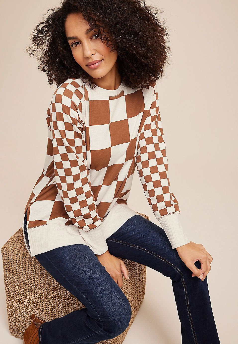Willowsoft Checkered Sweatshirt | Maurices