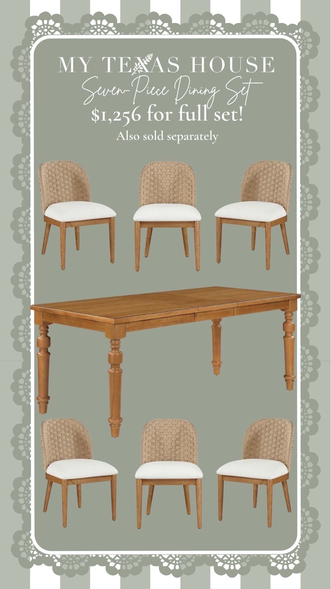 This stunning full dining set is available and on sale!! Shop now!!

#LTKSeasonal #LTKHome
