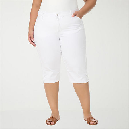 Gloria Vanderbilt Womens Plus Capri Jean, 24w, White | JCPenney