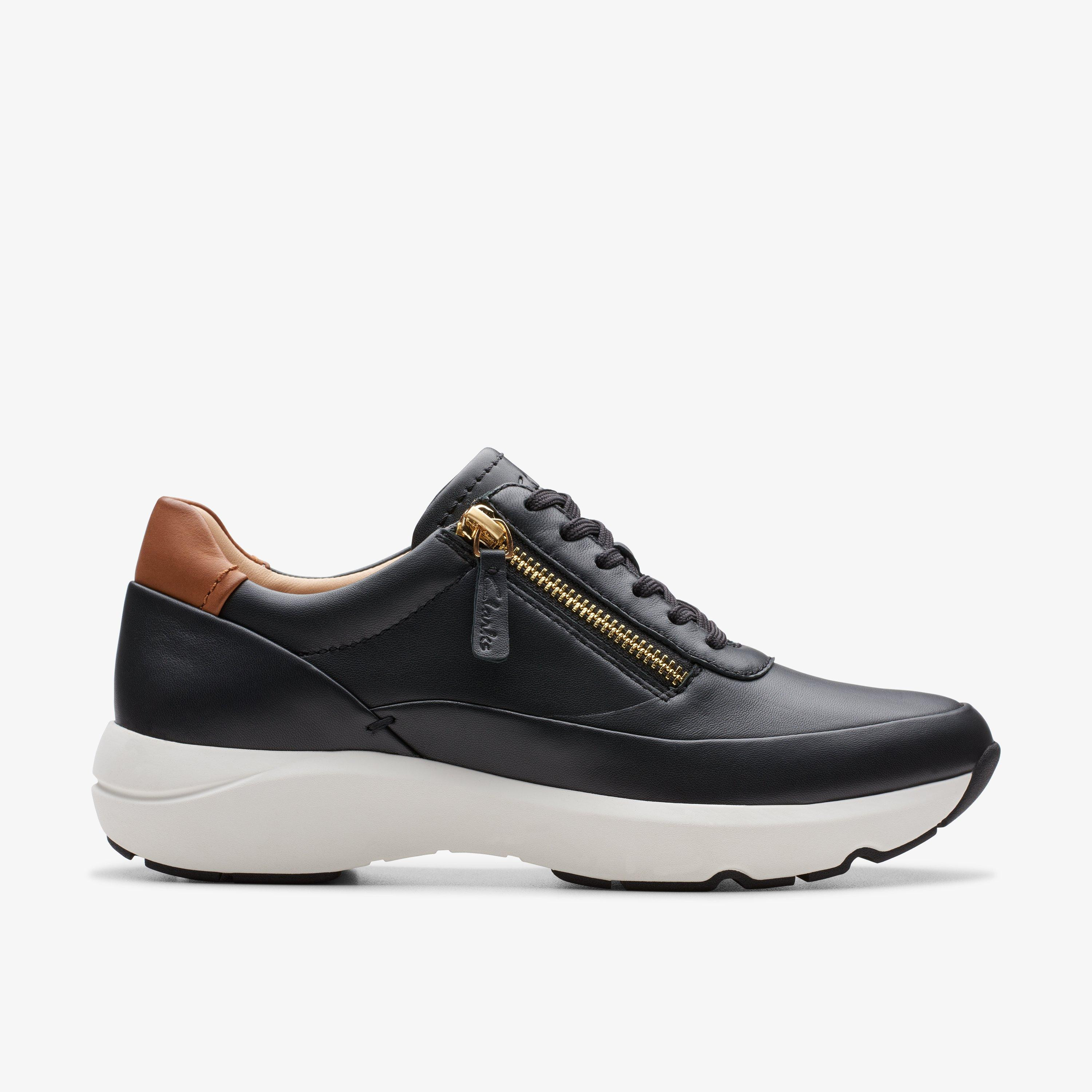 Women's Tivoli Zip Black Leather Sneakers | Clarks | Clarks (US)