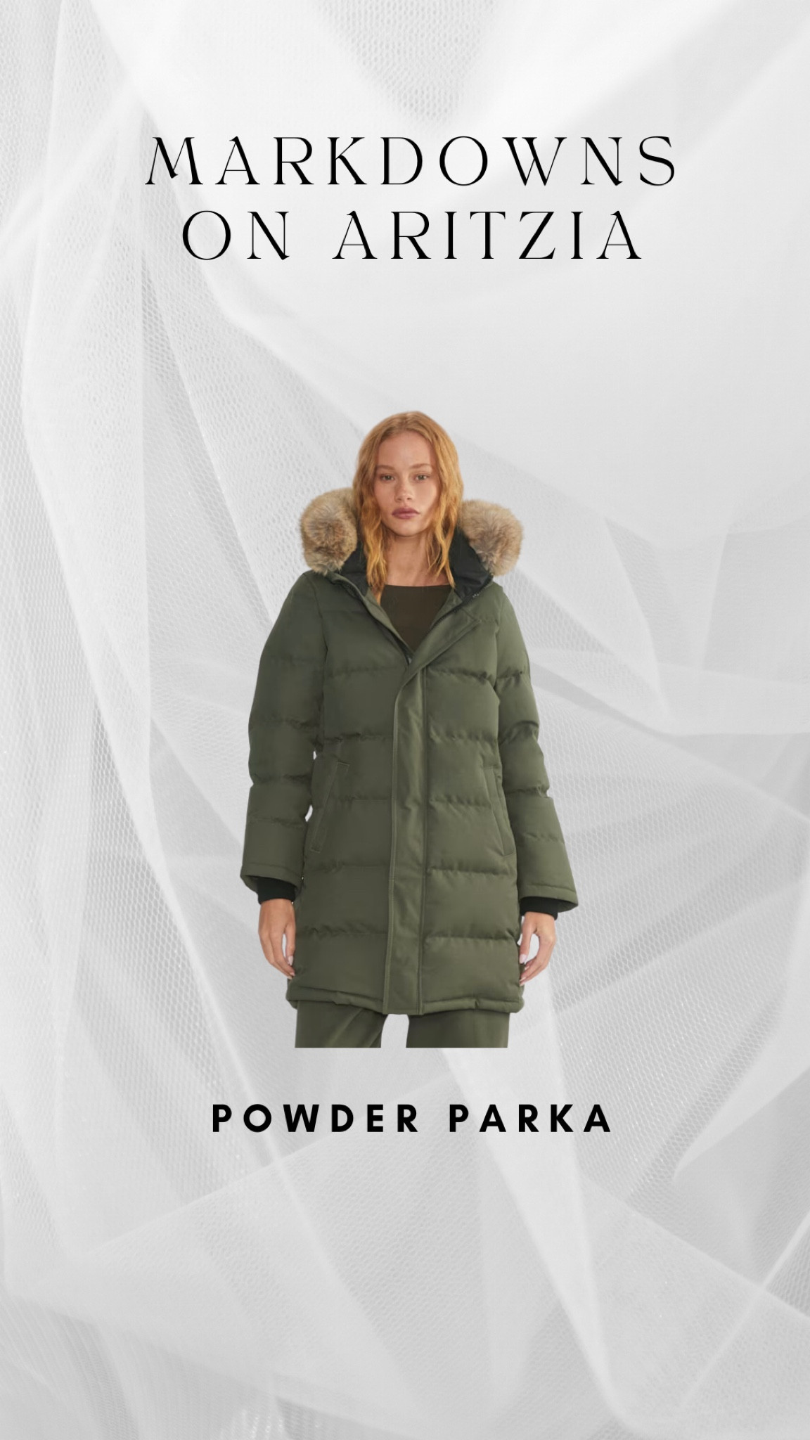 Thinking about the next few weeks of winter and this Parka seems like the vibe. Aritzia markdowns live now 

#LTKSeasonal #LTKSaleAlert