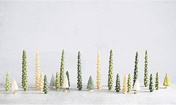 Creative Co-Op Unscented Tree Shaped Taper Candles, Cedar Green, Boxed Set of 2 | Amazon (US)