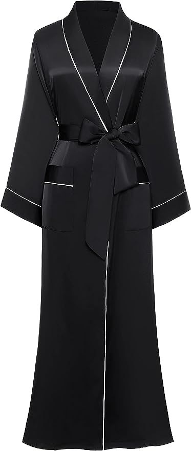 PRODESIGN Long Kimono Robe Couple Robe 1Pcs for Men and Women Lightweight Satin Sleepwear | Amazon (US)