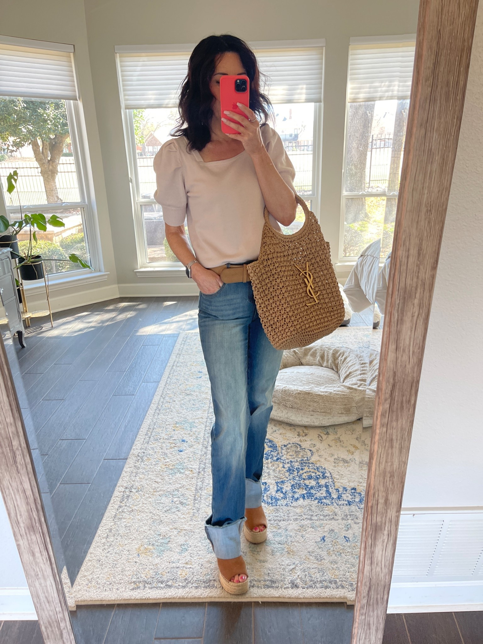 Spring 🌸 top is lightweight sweater from @amazon and denim is 1822 from @nordstrom 

#LTKStyleTip #LTKFindsUnder100 #LTKSpringSale