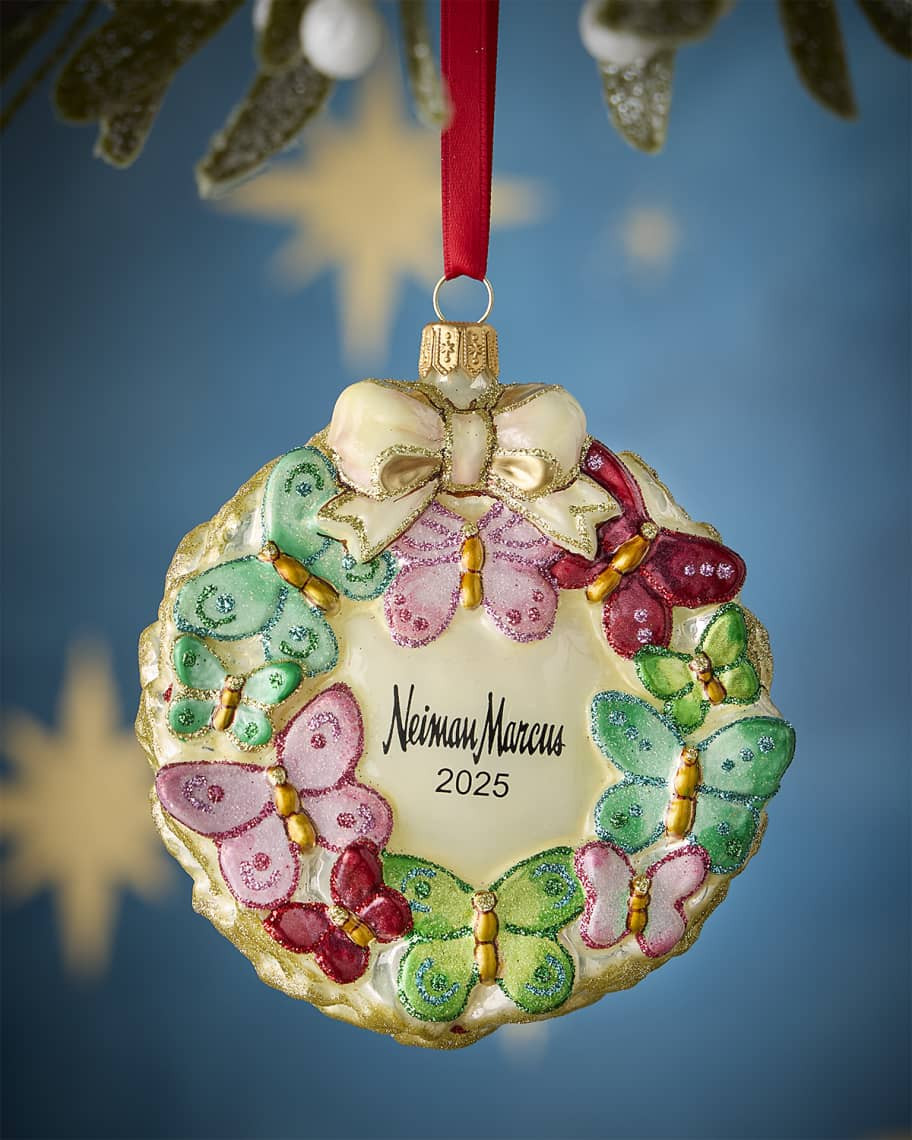 Joy To The World Collectibles Neiman Marcus Butterfly Wreath Christmas Ornament | Neiman Marcus