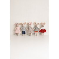 Dollhouse Mouse Stuffed Animal, Mice Family, Cotton Toys, Nursery Decor, in Clothes, Doll | Etsy (US)