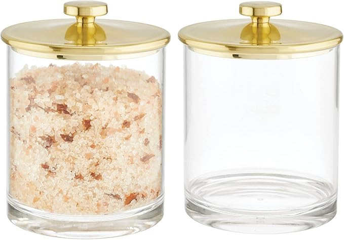 mDesign Medium Modern Apothecary Storage Organizer Canister Jars - Acrylic Containers for Bathroo... | Amazon (US)