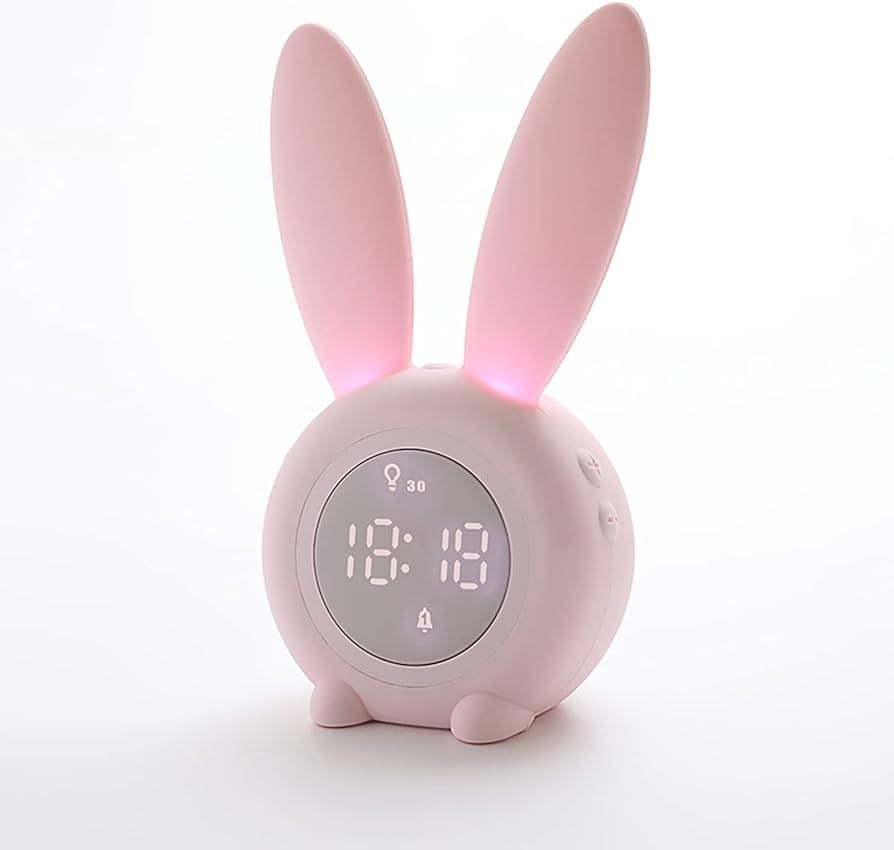 NEBDKRY Kids Bunny Alarm Clock with Night Light 6 Ringtones, Cute Touch Control and Rechargeable ... | Amazon (US)