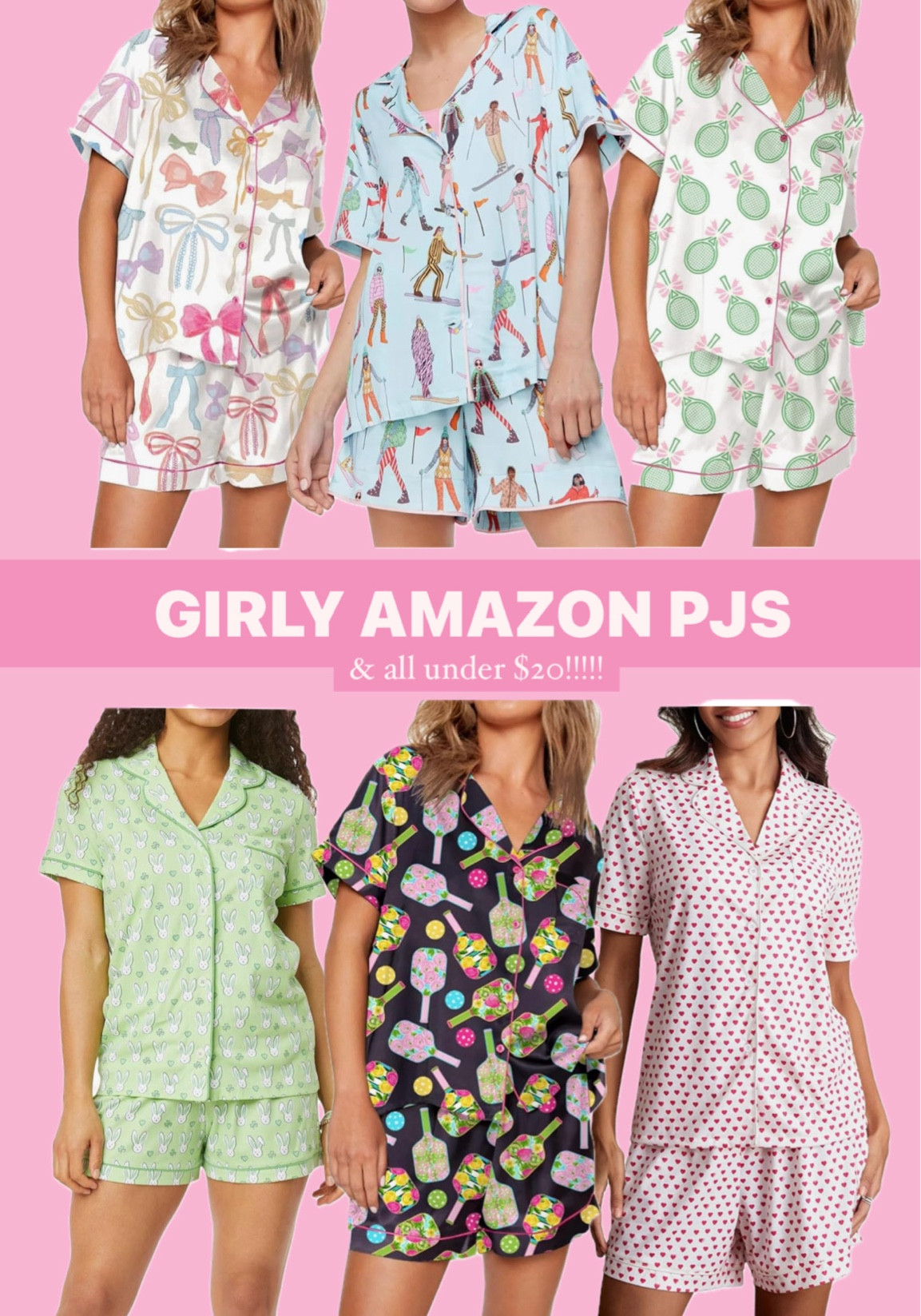 AMAZON PJS!!!!
Easter morning, easter basket, silk pjs, amazon deals, amazon fashion, bunny, bows, cowboy boots, pickle ball, golf, tennis, girly, hearts, cute, ski, apres ski, colorful, funky, fun, under 20, pajamas 

#LTKhome #LTKstyletip #LTKkids