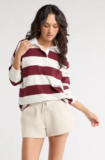 Abound Oversize Rugby Stripe Long SLeeve Polo | Nordstromrack | Nordstrom Rack