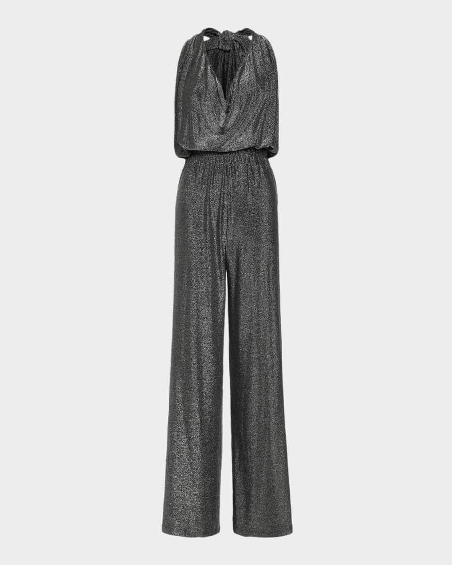 Ginger Halter Cowl-Neck Jumpsuit | Neiman Marcus