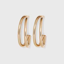 Open Tubular Oval Hoop Earrings - A New Day™ Gold | Target
