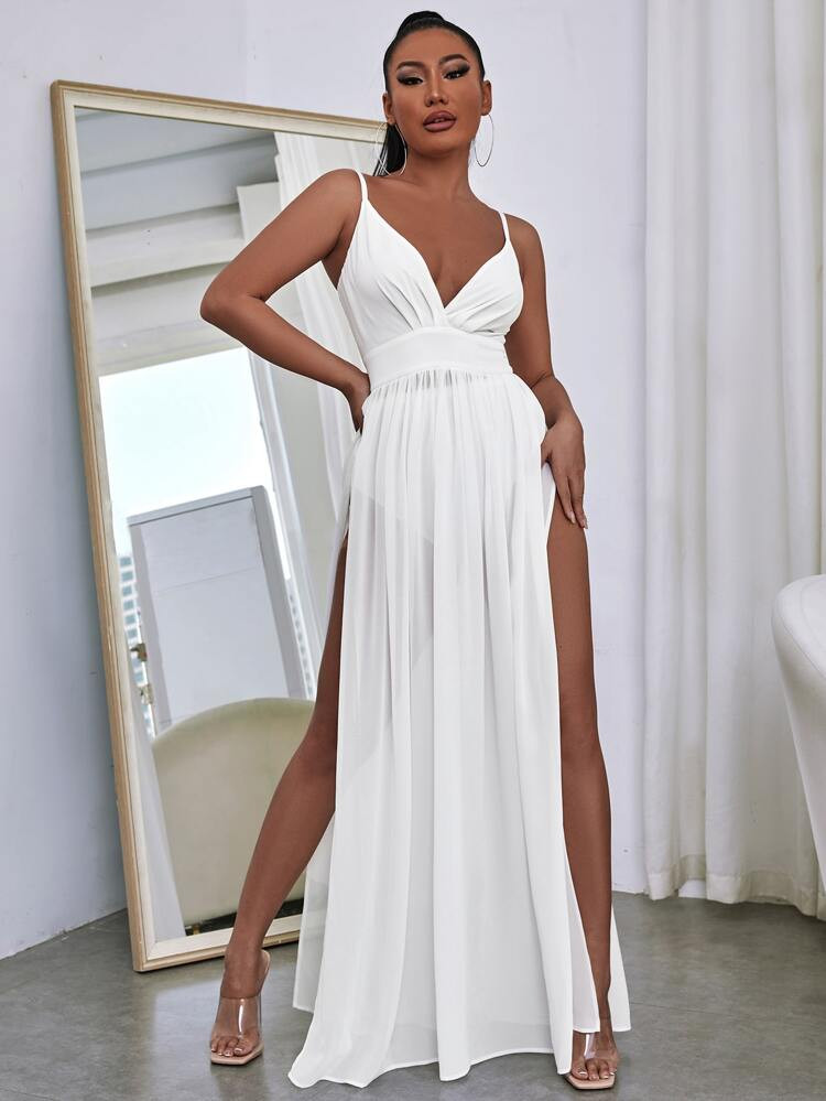 SHEIN SXY Split Thigh Maxi Cami Dress | SHEIN