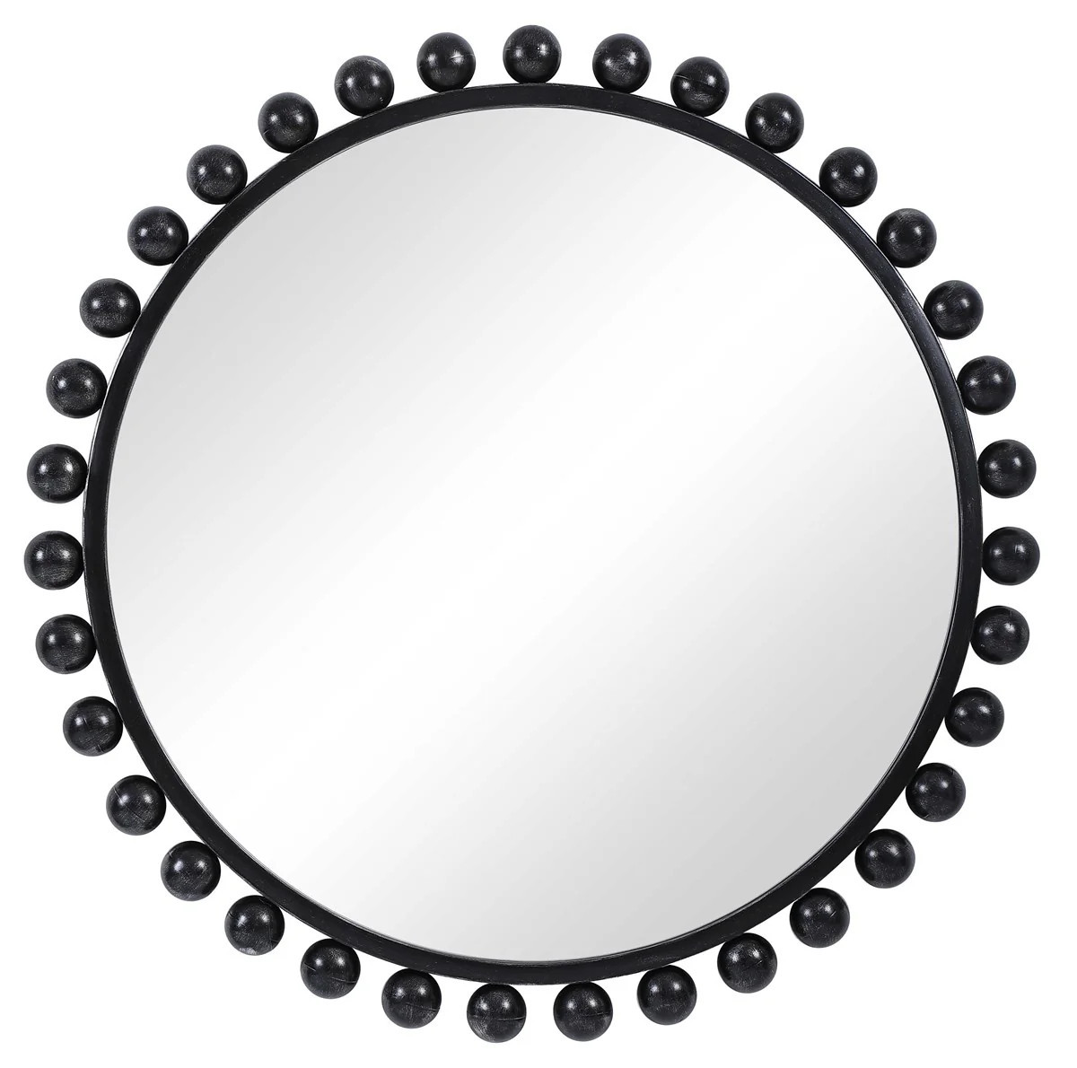 Cyra Round Mirror, Black | Greene & Co Interiors