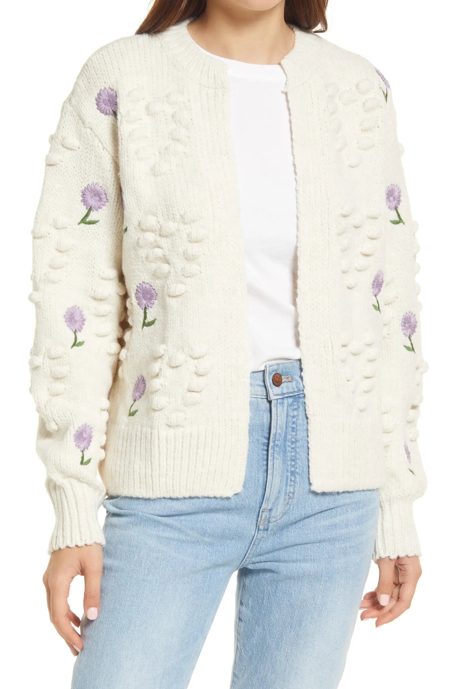 River Island Floral Embroidered Open Cardigan | Nordstrom | Nordstrom