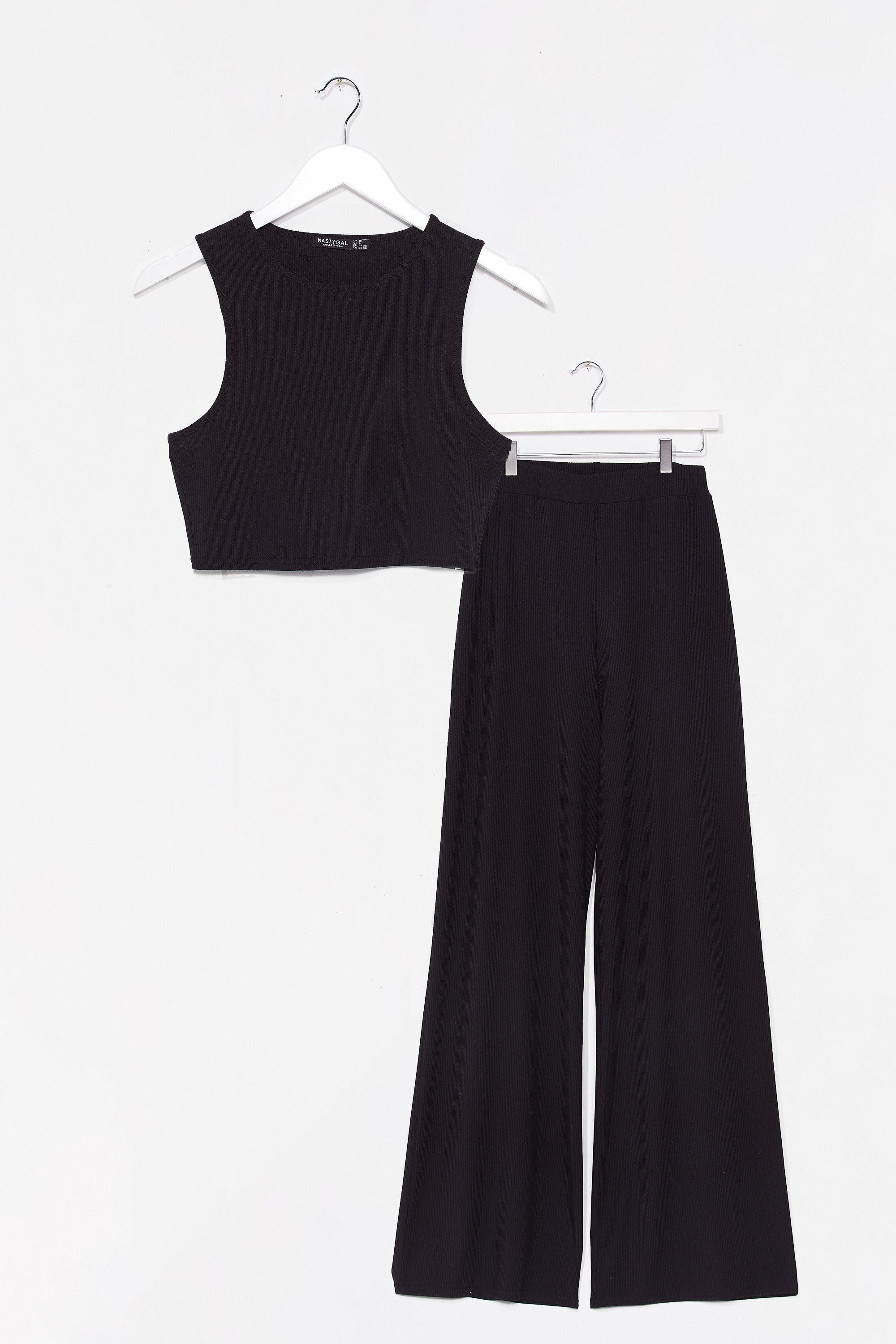 Final Lap Crop Top and Wide-Leg Pants Set | NastyGal (US & CA)