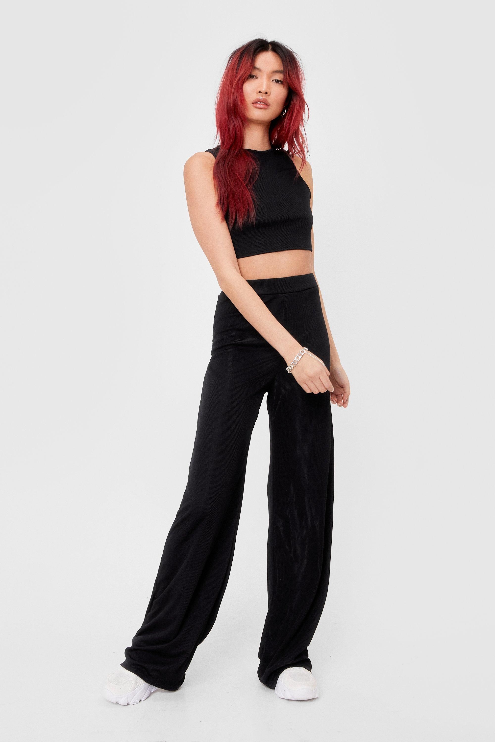 Final Lap Crop Top and Wide-Leg Pants Set | NastyGal (US & CA)