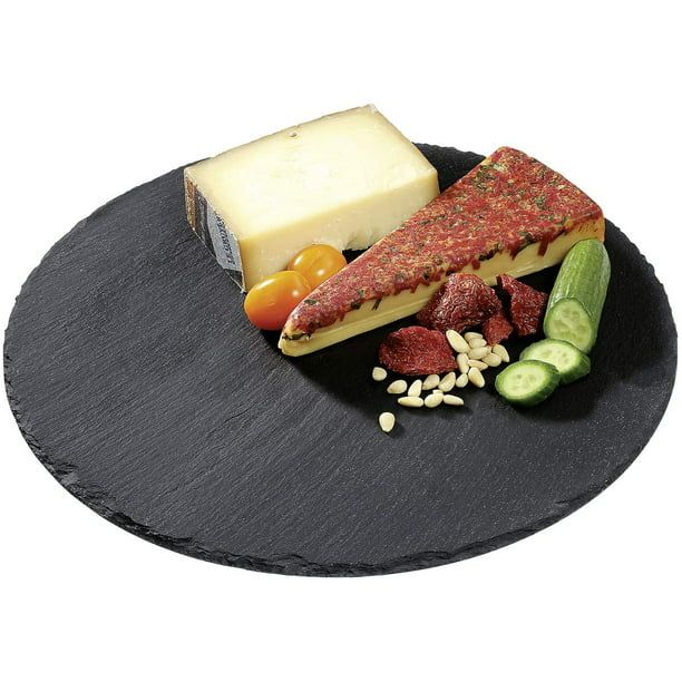 Cilio C296556 Slate Round Serving and Cheese Board, 11" diameter, Black - Walmart.com | Walmart (US)