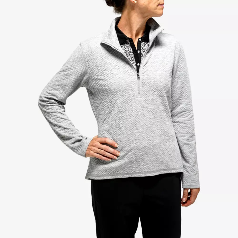 Long Sleeve Heather Texture Solid Quarter Zip | PGA TOUR Superstore