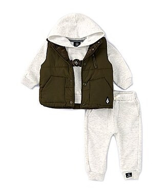 Volcom Baby Boys 12-24 Months Sleeveless Woven Vest Long Sleeve Camo Printed Logo Fleece Hoodie Solid Fleece Jogger Pant S | Dillard's